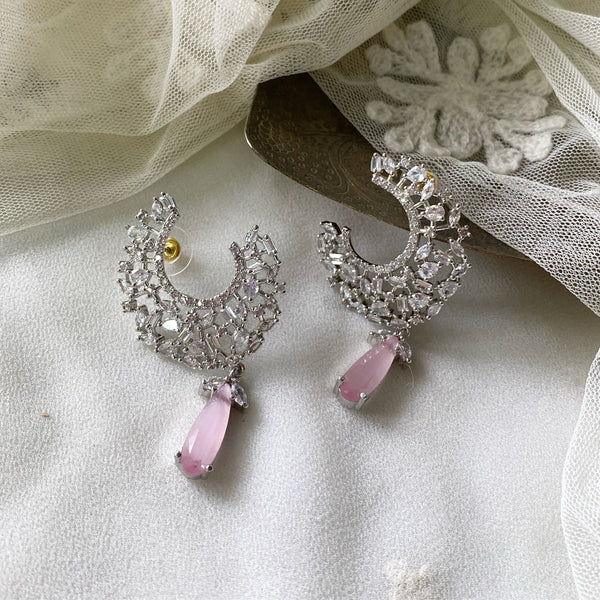 Silver swirl drops earrings - Adorna