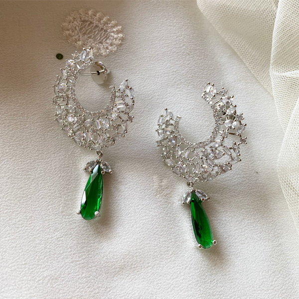 Silver swirl drops earrings - Adorna