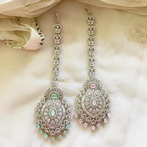 Silver AD tear drops tikka - Adorna