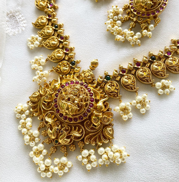 Antique matte Lakshmi Gajendra kemp short set - Adorna
