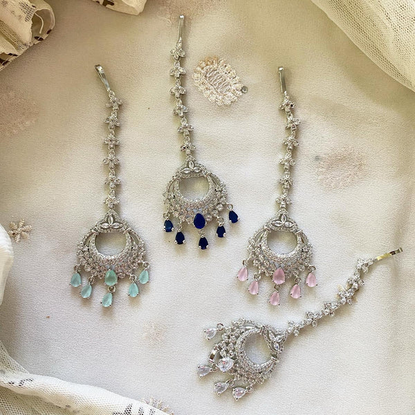 Silver AD Tri-petal chaand tikka - Adorna