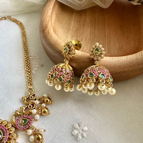 Matte Tear drop CZ choker set