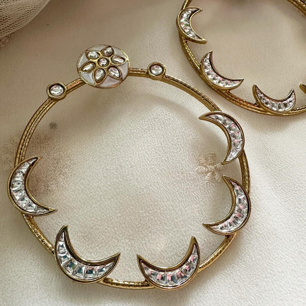 Hollow chaand stud-Bali earrings - Adorna