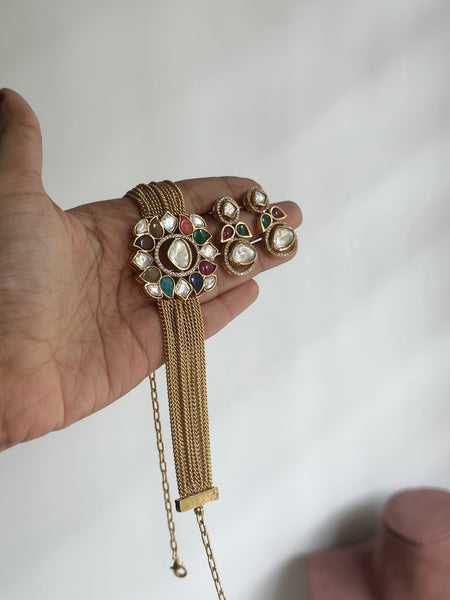 Navratna polki choker set