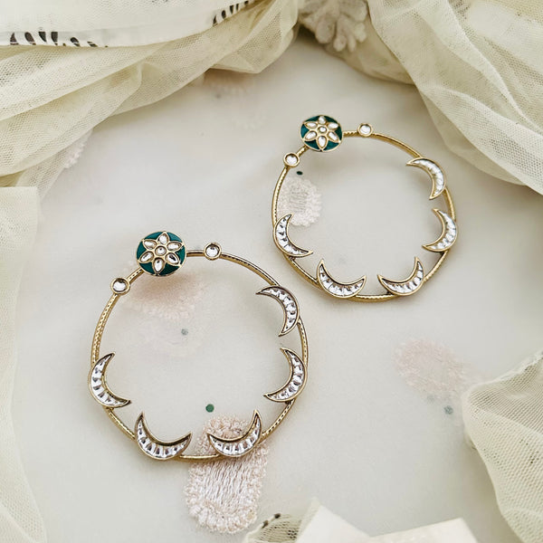 Hollow chaand stud-Bali earrings