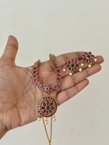 Matte kemp attigai set - Ruby-Green