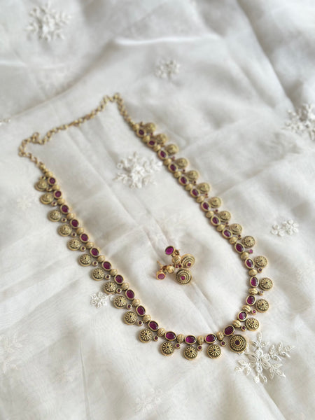Antique matte Chakras Kemp long haaram set