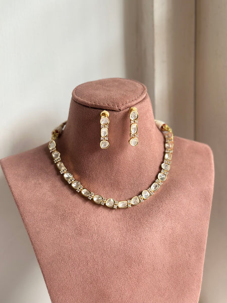 Polki single line gold neckset