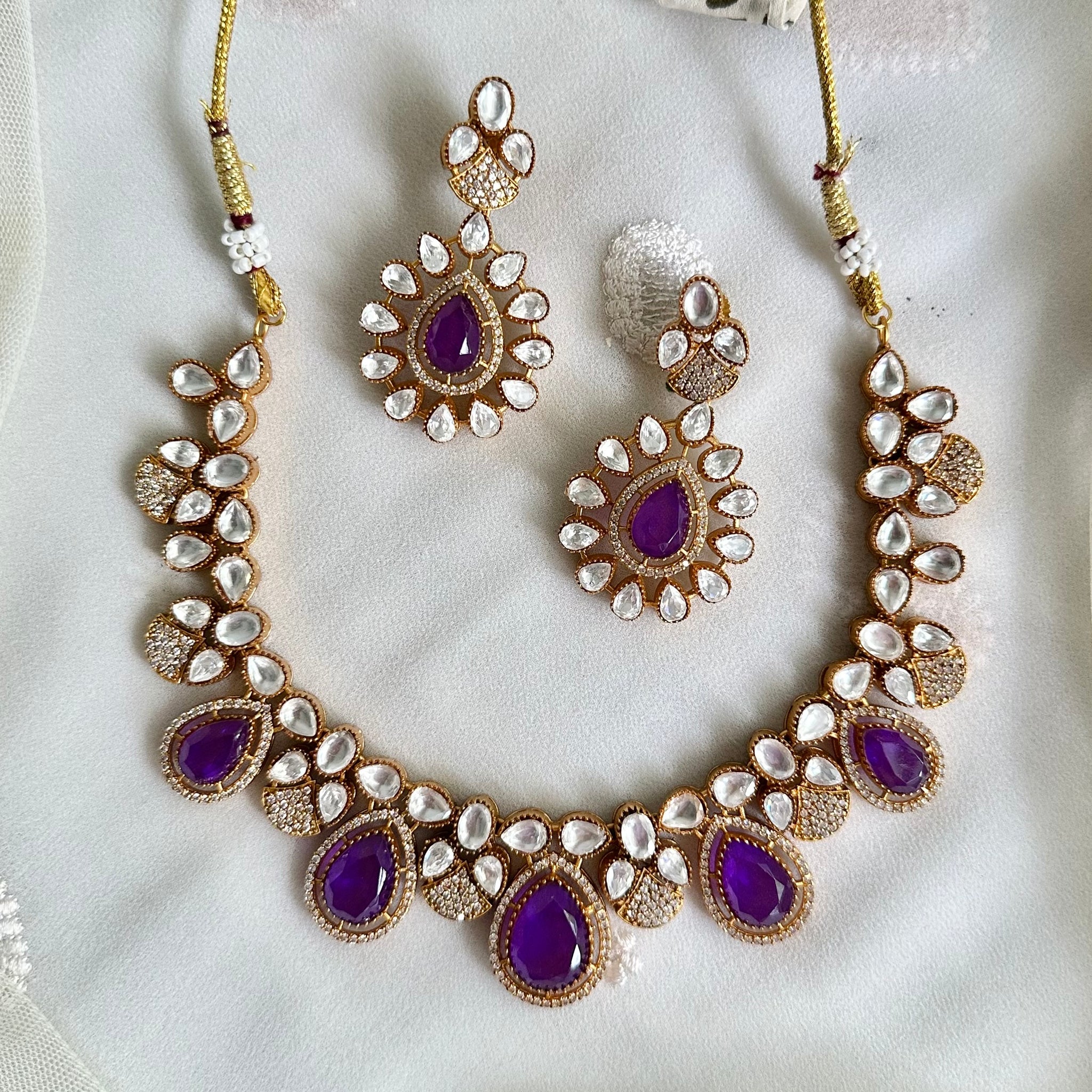 Antique purple tear drops short set