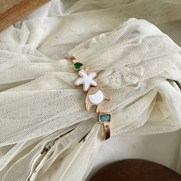 Rose gold Sea-shore openable bracelet