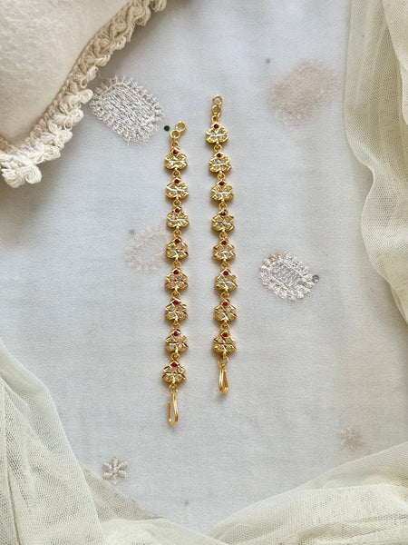 Micro gold AD ear chains/maatals