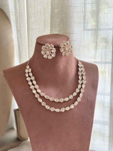 Rose gold 2 layer polki set