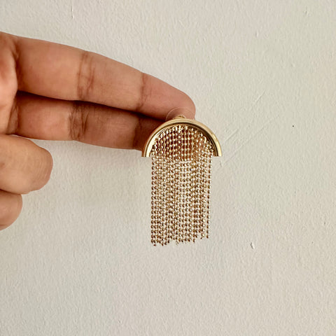Gold InvU tassel earings