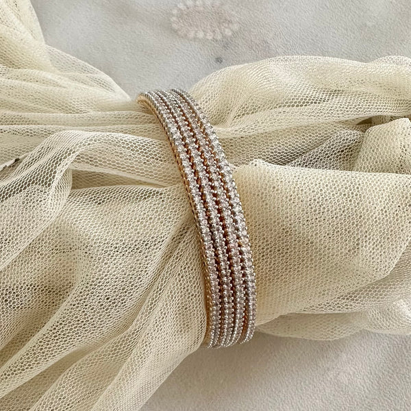 Glittery Diamond Bangles - set of 4