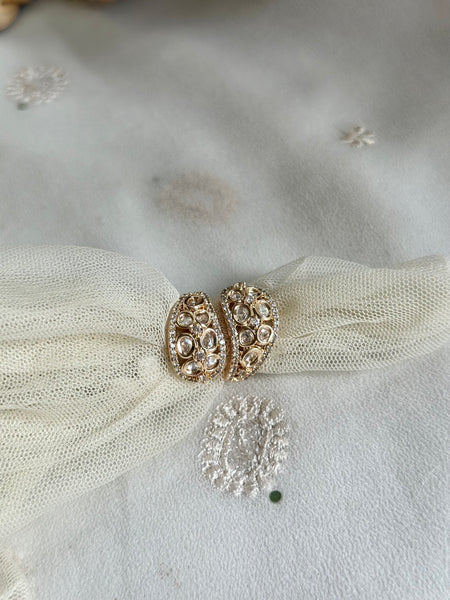 Polki hug finger ring (size adjustable)