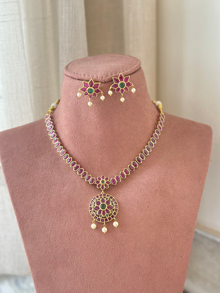 Matte kemp attigai set - Ruby-Green