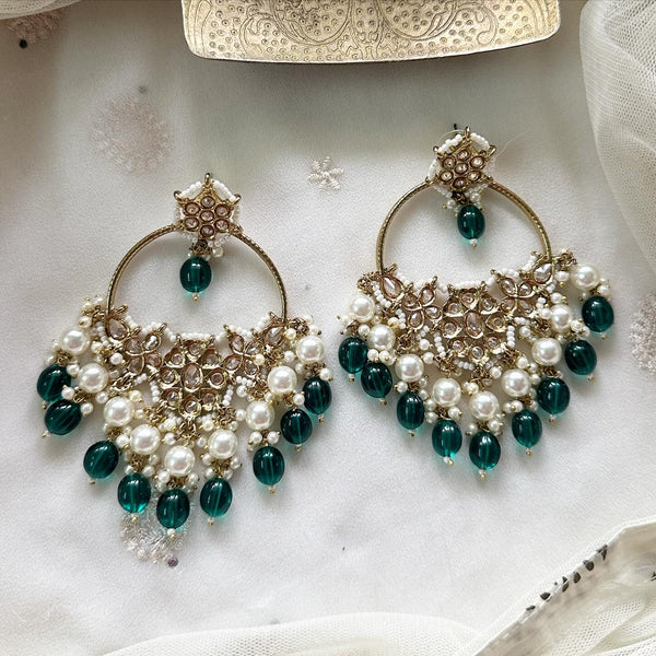 Glittery Gulaabi chaand earrings - Adorna