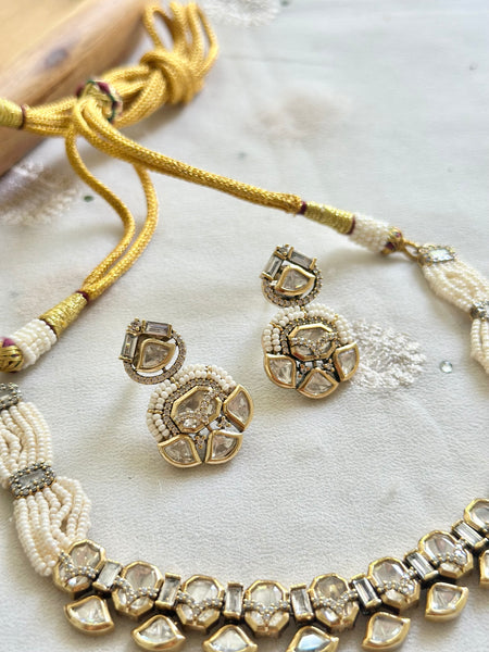 Polki & AD studded starry choker set