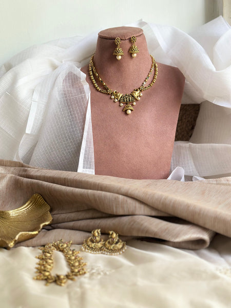 Antique matte 2 layered jumkhas deity set