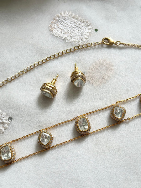 Polki kundan delicate choker set