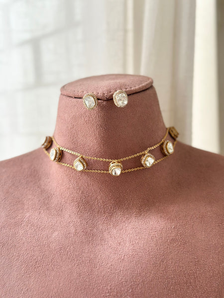 Polki kundan delicate choker set