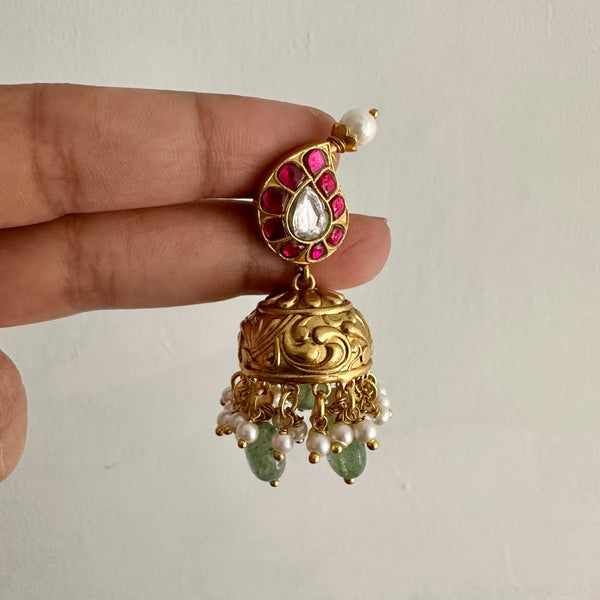 Kundan Jadau Paisley jumkhas