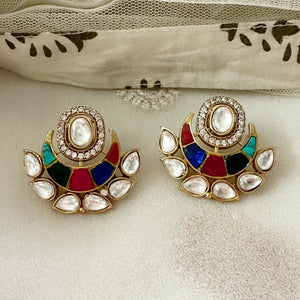 Kundan Jadau half-moon studs