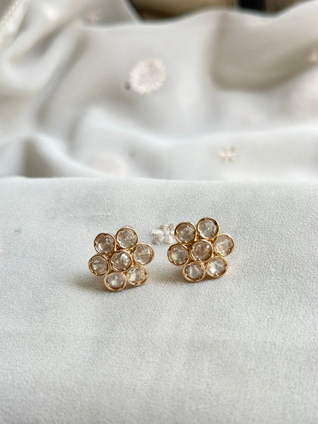Polki Round flower small stud
