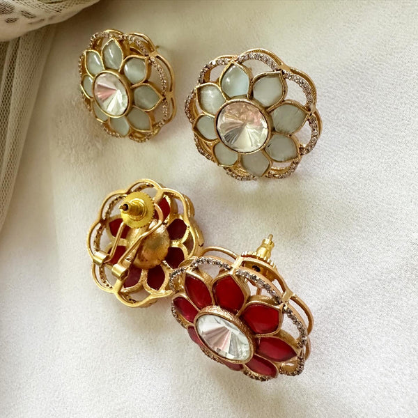 Pretty Floral ring earrings - Adorna