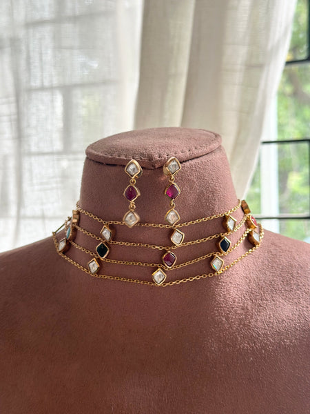 Polki Naavratna choker set