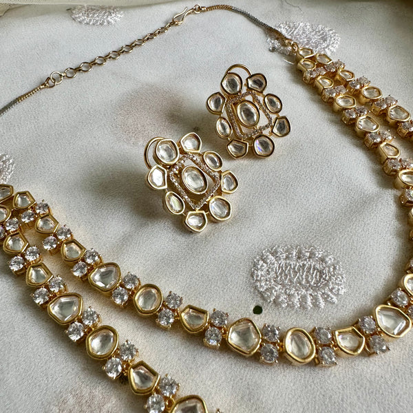 Polki gold dollops dual layer set