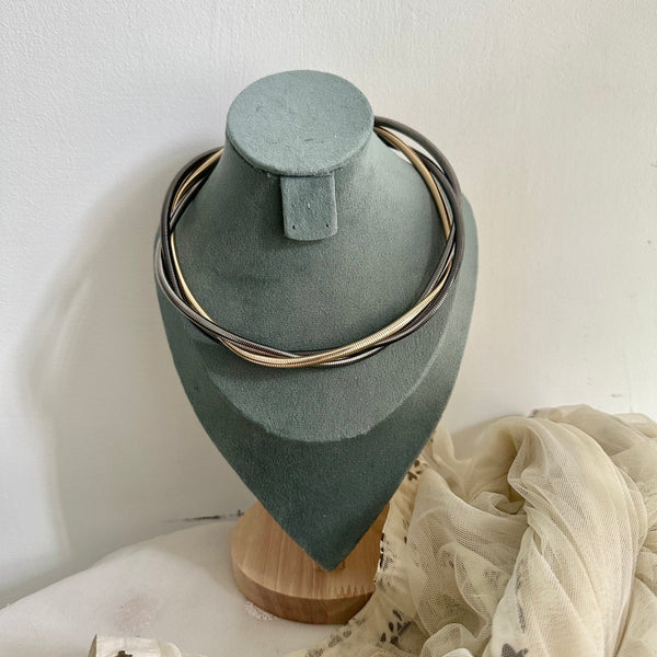 3 tone twisted necklace
