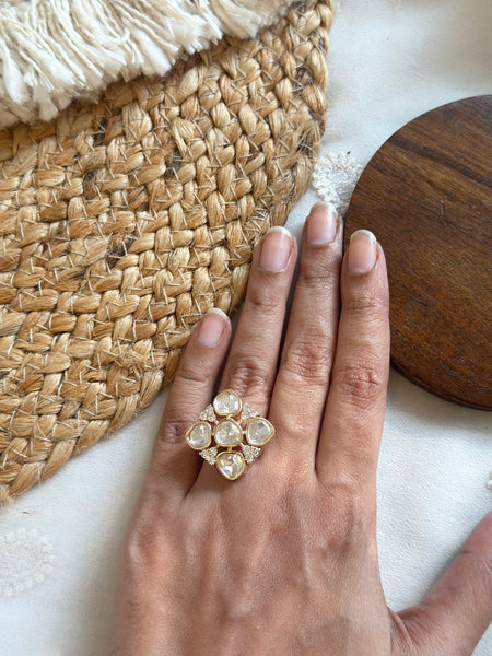 Polki Diamond finger ring (size adjustable)