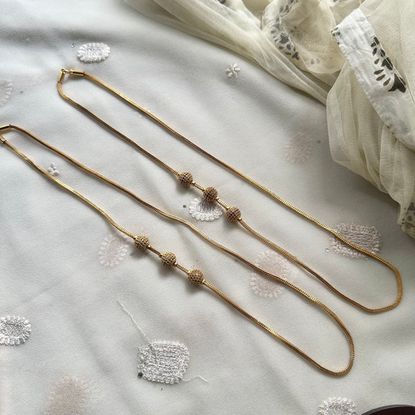 3 CZ Spheres mogappu chain