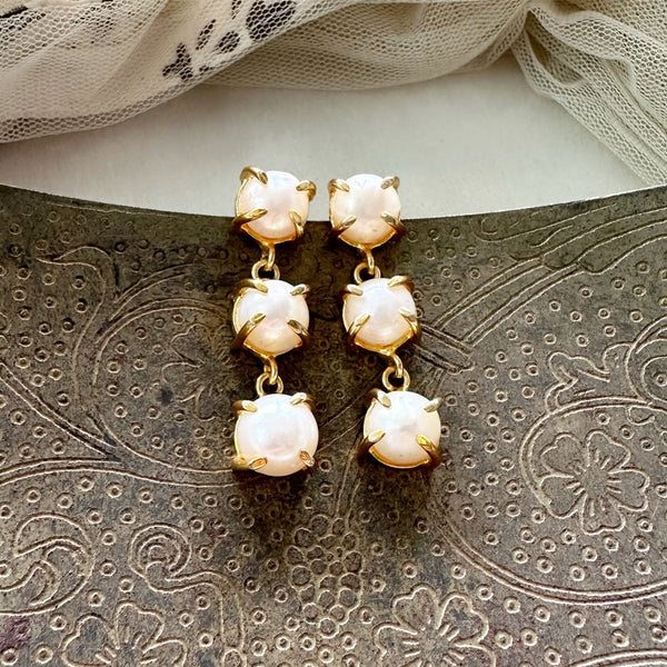Triple Pearl drops earrings