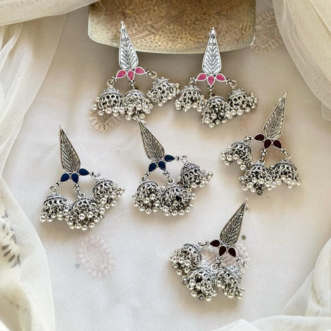 Thilak Silver jumkha earrings