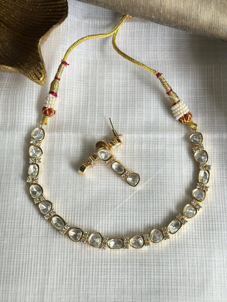 Polki single line gold neckset