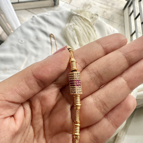 Rectangle CZ mogappu chain