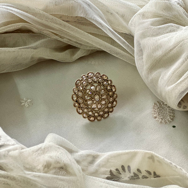 Round Polki LCT finger ring (size adjustable)