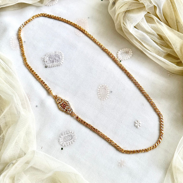 Single line Hexa Stone mogappu chain