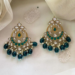 Polki Petal Chandbali earrings