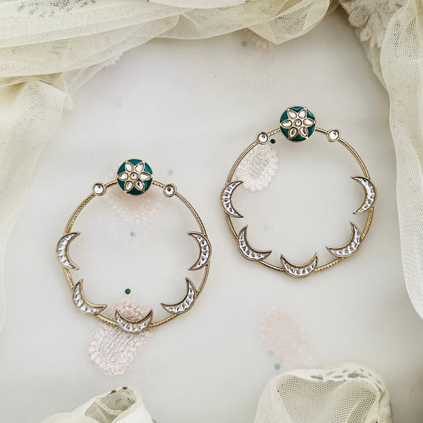 Hollow chaand stud-Bali earrings
