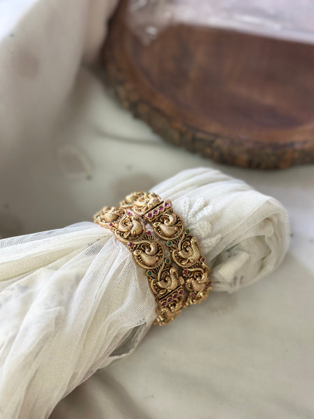 Bridal Peacock Bangles - set of 2 - openable