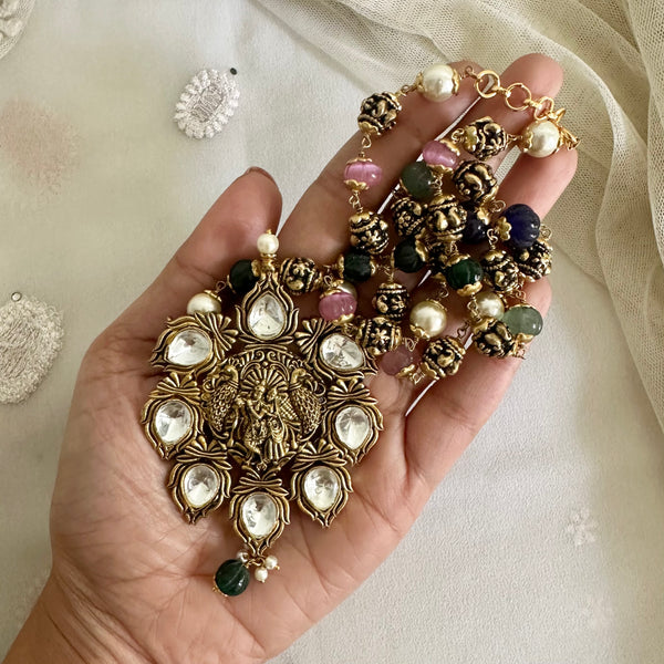 Pumpkin beaded dailty Antique mala