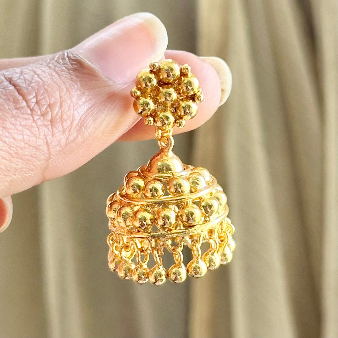 Kerala style gold jumkha
