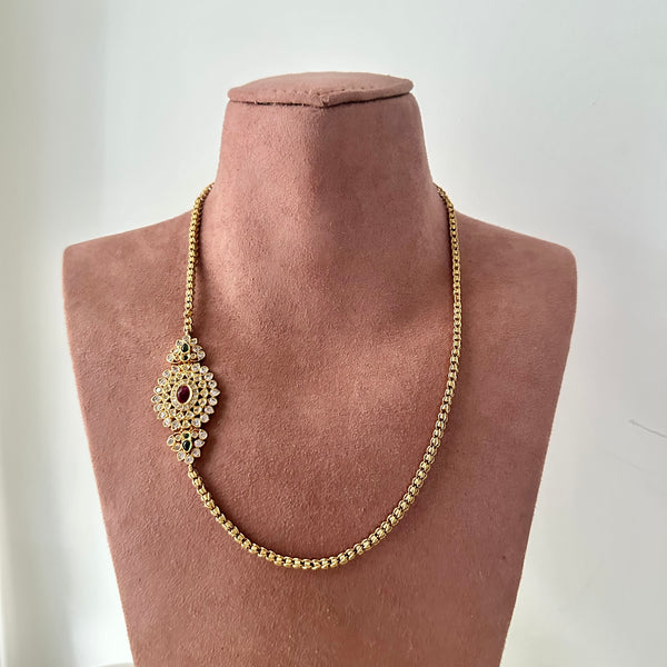 CZ floral mogappu chain
