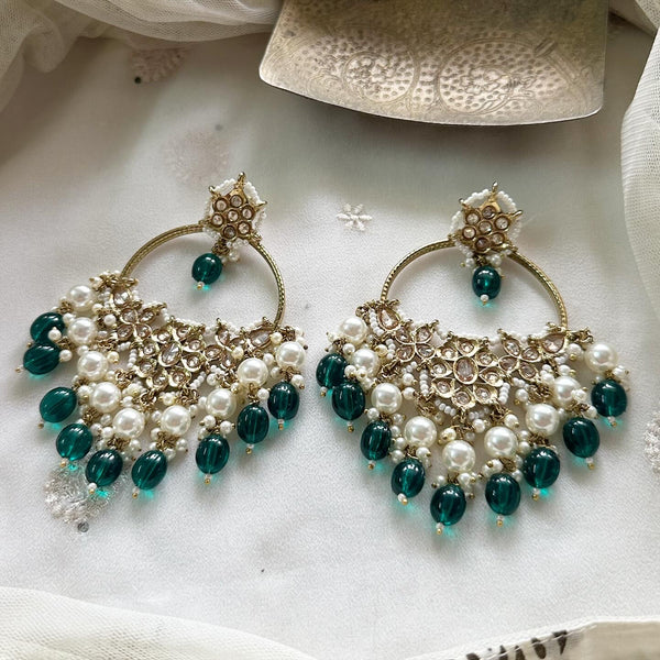 Glittery Gulaabi chaand earrings - Adorna
