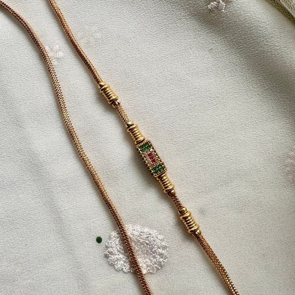 Rectangle CZ mogappu chain