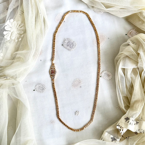 Single line Hexa Stone mogappu chain