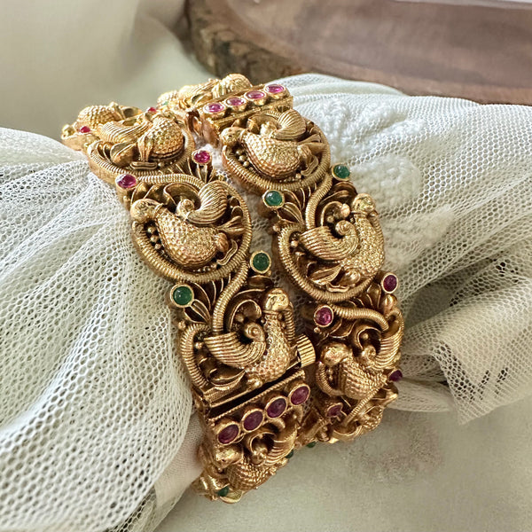 Bridal Peacock Bangles - set of 2 - openable